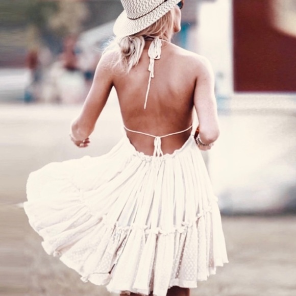 New Halter Neck Boho Mini Dress - Picture 3 of 12